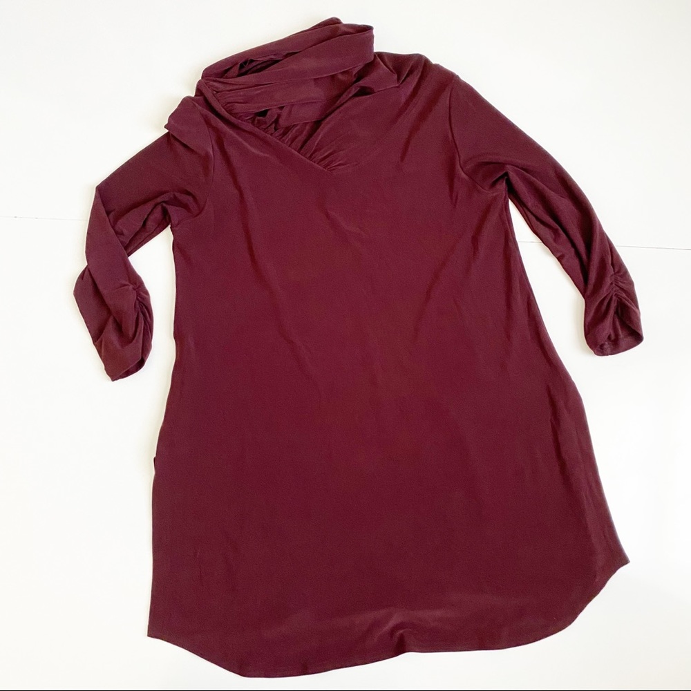 Sympli Ruched Neck Split Hem Tunic Size 10